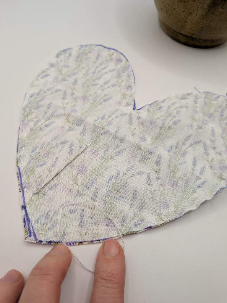 Steps for a sewing a lavender pillow.