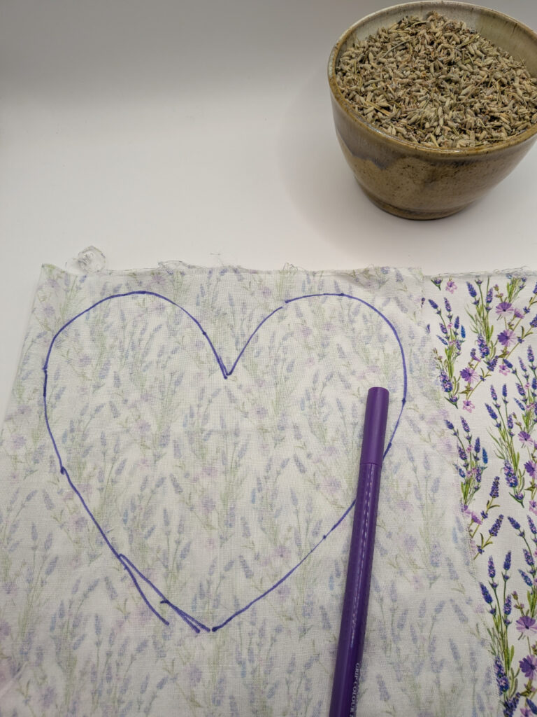 Steps for a sewing a lavender pillow.