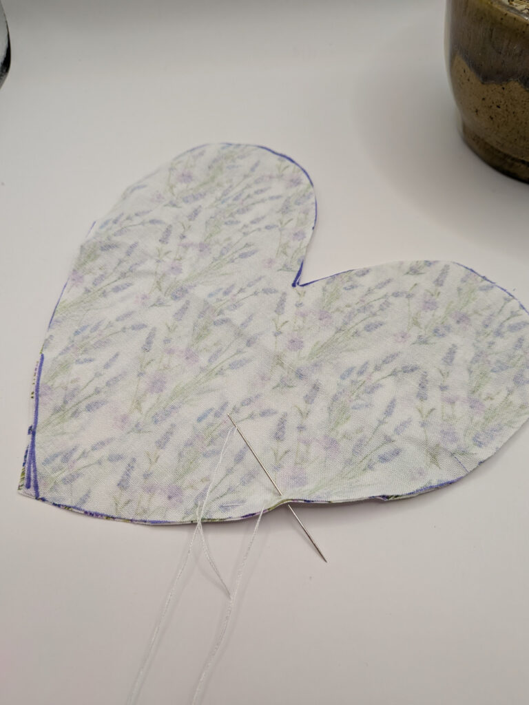 Steps for a sewing a lavender pillow.