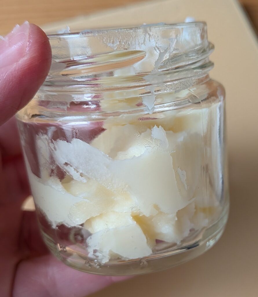 Shea butter in a jar.